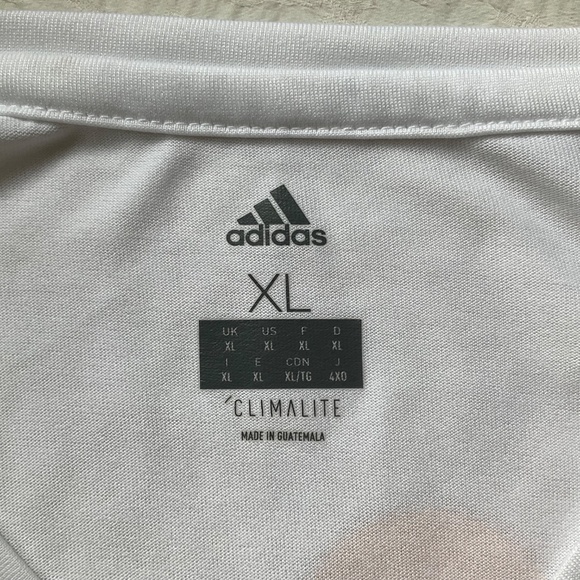 Adidas Climalite Short Sleeve Minimal Logo White V-Neck T-Shirt adidas Tee XL - Picture 8 of 14